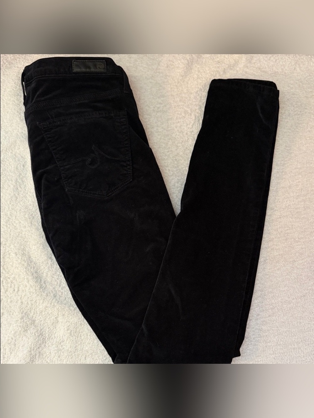 AG Adriano Goldschmied Anthropologie The Legging Super Skinny Velvet Plush Pants